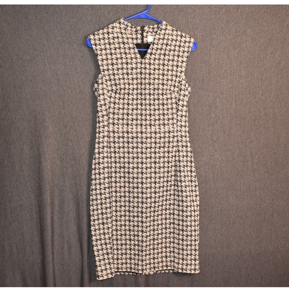 MM. LaFleur Women's 6 Aditi Sheath Dress Houndstooth Pattern USA Made